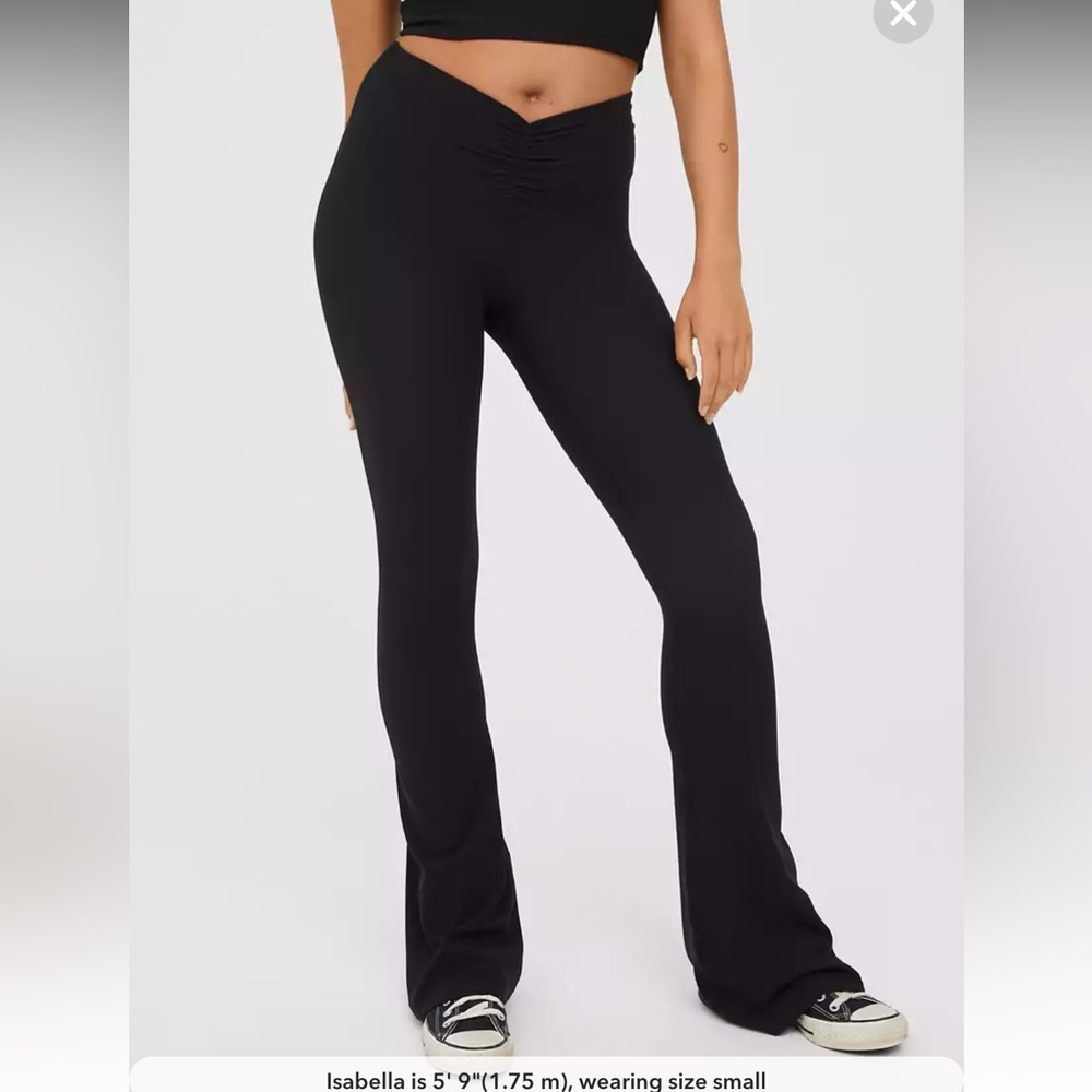 OFFLINE By Aerie Real Me Waffle High Waisted Ruched Flare Legging XS Short - Picture 1 of 8